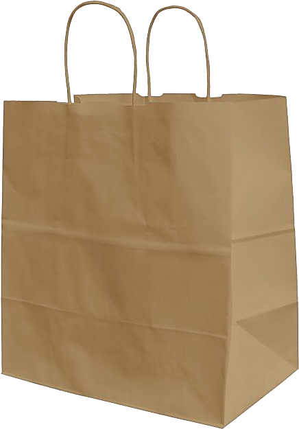 Hnedá papierová taška s krútenými držadlami z recykovaného papiera 