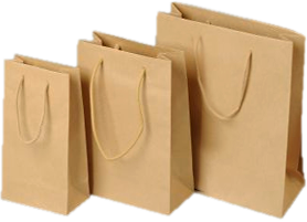 Hnedá papierová taška textilnými držadlami
